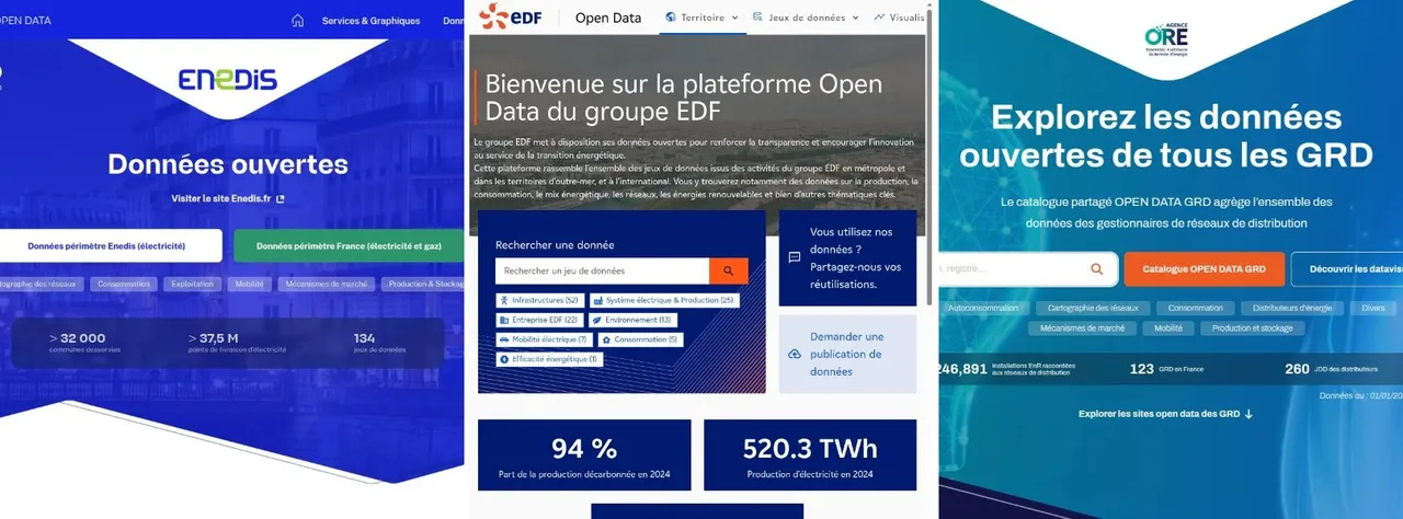 Les portails open data d'EDF, Enedis et de l'Agence ORE migrés sur Data Fair